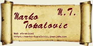 Marko Topalović vizit kartica